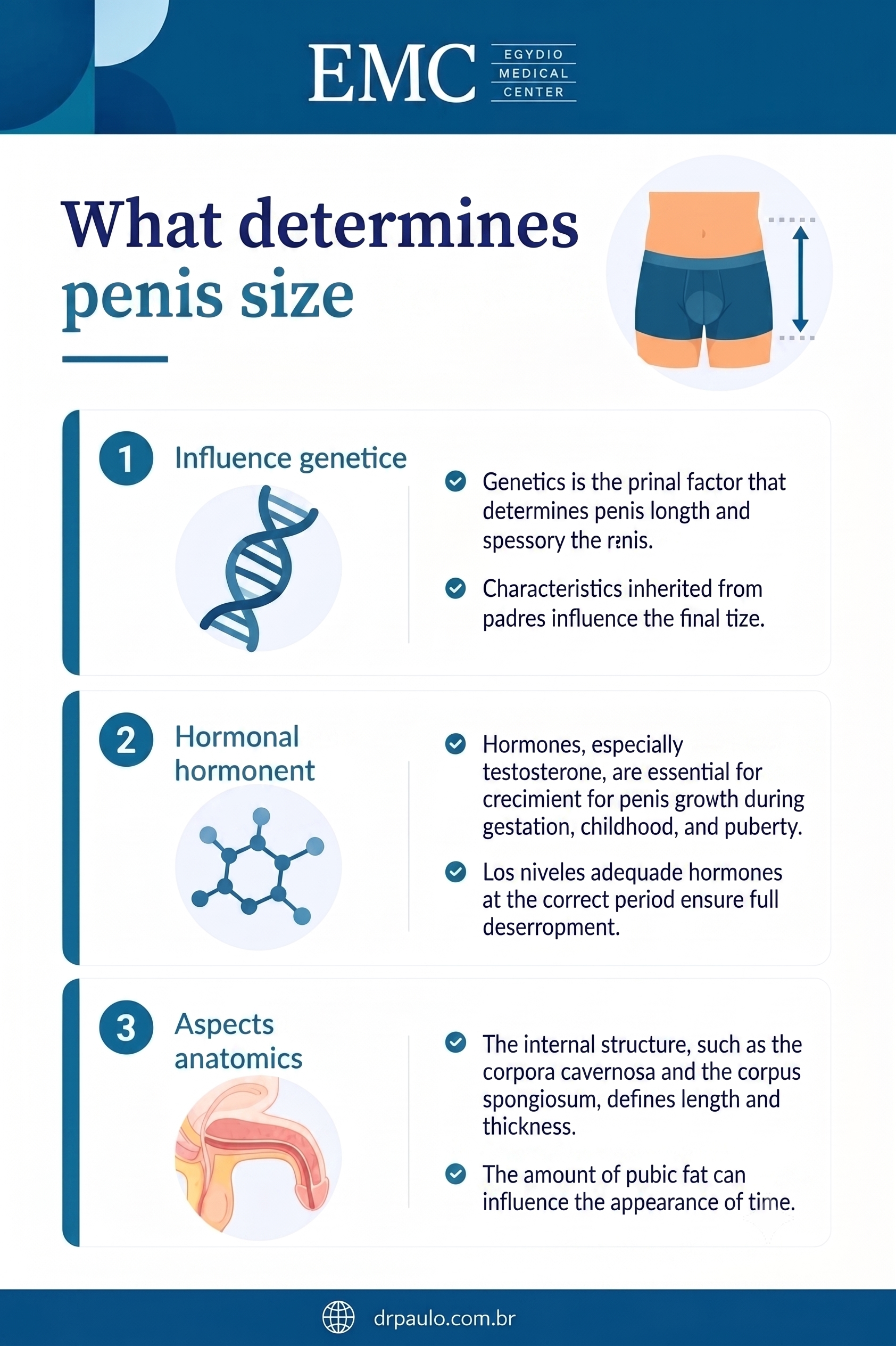 Infographic with factors that determine penis size.