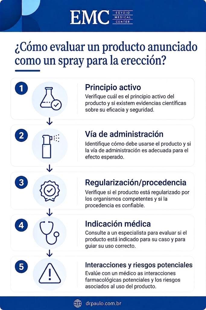 Infografía que explica cómo saber si un spray para la erección es confiable