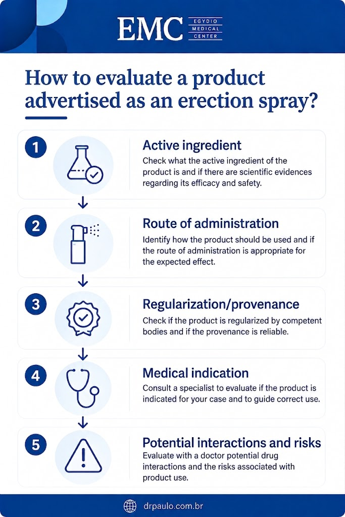 Infographic explaining how to know if an erection spray is reliable