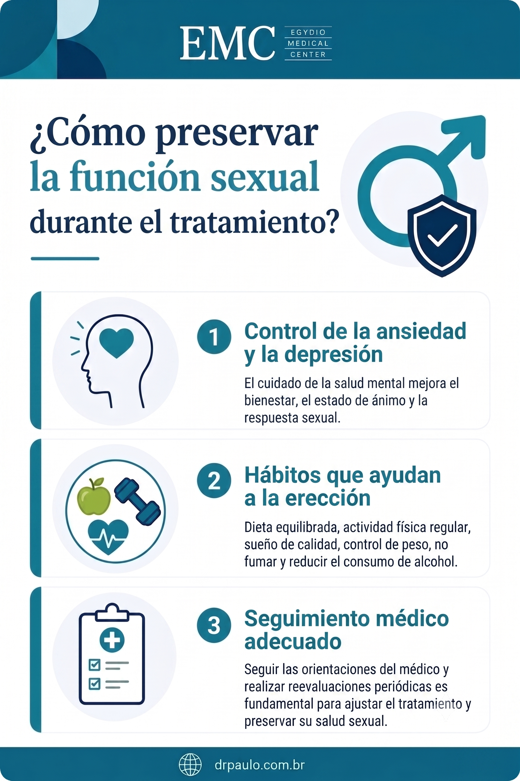 Infografía con consejos sobre cómo preservar la función sexual durante el tratamiento con mirtazapina
