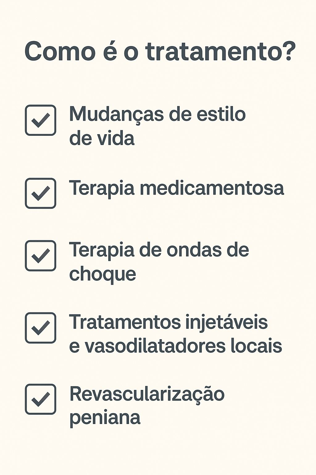 Infográfico tratamento disfunção erétil vasculogênica