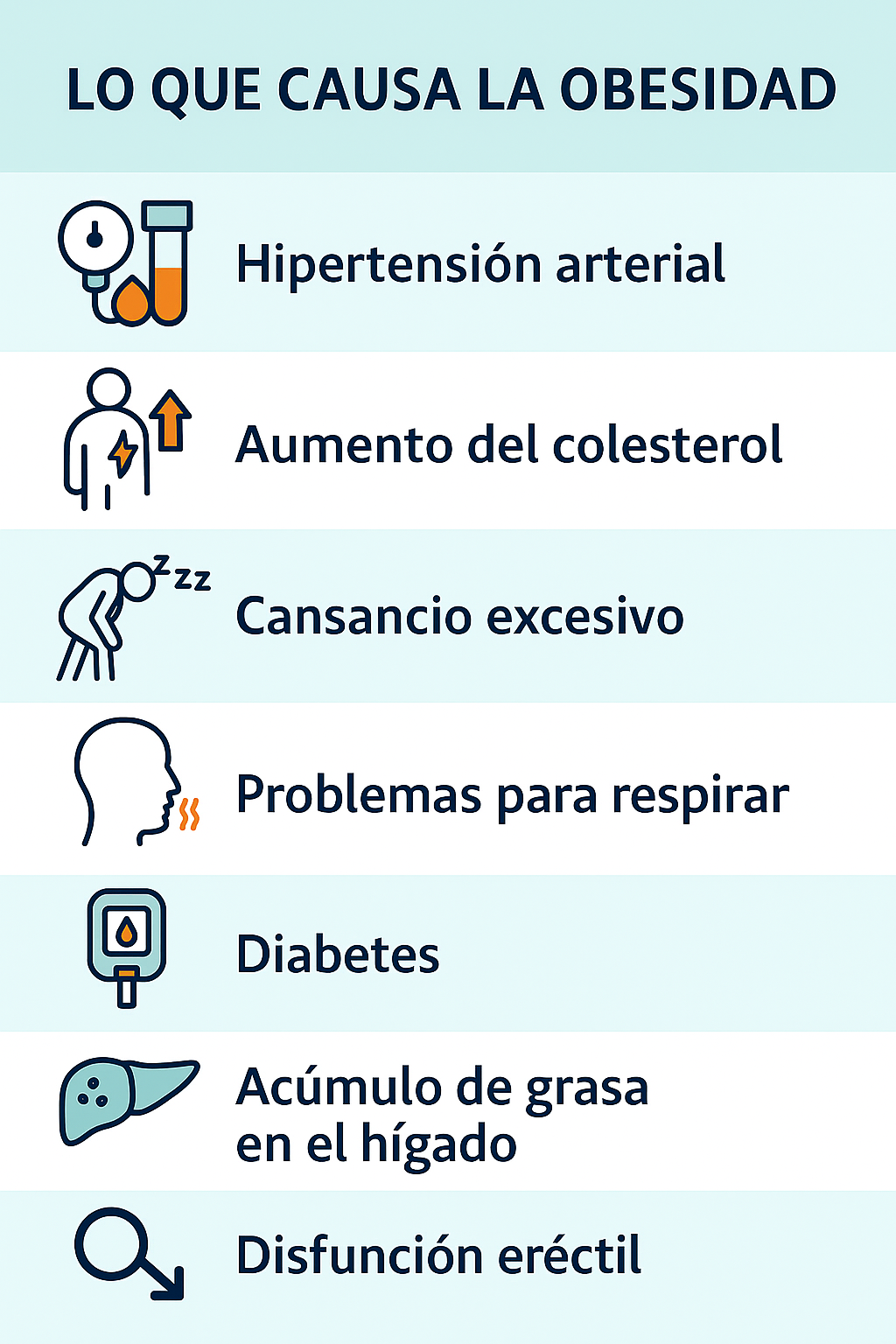Infografía sobre lo que causa la obesidad