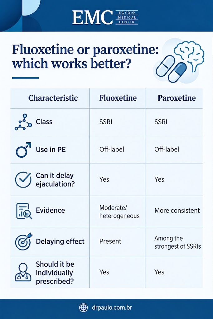 Infographic explaining which works better: fluoxetine or paroxetine?